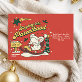 Moderne Kerst Baby zwangerschapsaankondiging Feestdagenkaart