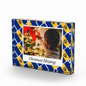 Moderne kerst BARBADOS Gepersonaliseerd Keepsake Fotoblokken (Rechts)