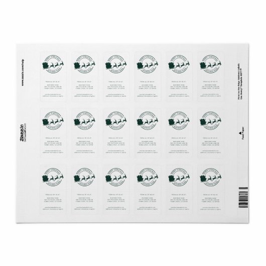 Moderne Kerst Bedrijfsnaam Aangepast adres Etiket (Full Sheet)