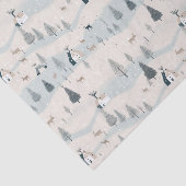 Moderne Kerst Blauw en Tan Snowy Village Tissuepapier (Detail)