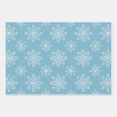 Moderne Kerst Blauwe Plakken, Sneeuwvlokken & Gnom Inpakpapier Vel (Voorkant 2)