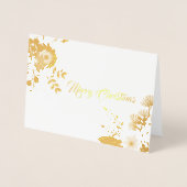 Moderne kerst bloemen bladeren foto folie kaarten (Voorkant)