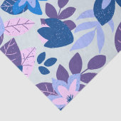 Moderne Kerst Bloemen Blauwe Vakantie Tissuepapier (Detail)