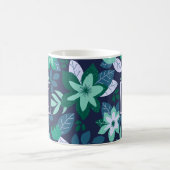 Moderne Kerst Bloemen Groene Vakantie Koffiemok (Center)