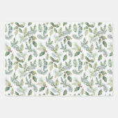 Moderne Kerst Bloemen Waterverf Patroon Inpakpapier Vel (Voorkant 3)