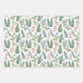 Moderne Kerst Bloemen Waterverf Patroon Inpakpapier Vel (Voorkant 2)