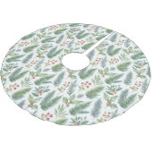 Moderne Kerst Bloemen Waterverf Patroon Kerstboom Rok (Gekanteld)