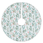 Moderne Kerst Bloemen Waterverf Patroon Kerstboom Rok (Voorkant)