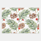 Moderne Kerst Bloemstukken Groen Inpakpapier Vel (Voorkant 3)