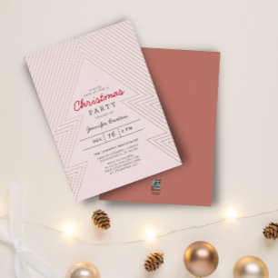 Moderne Kerst Blush Kerstfeest Roze goud Folie Uitnodiging