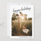 Moderne kerst boog familie foto vakantie kaart (Voorkant)