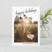 Moderne kerst boog familie foto vakantie kaart (Staand voorkant)