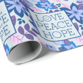 Moderne kerst Botanical Love Peace Hope Cadeaupapier (Rol Hoek)