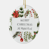 Moderne kerst botanische groen familie keramisch ornament (Rechts)