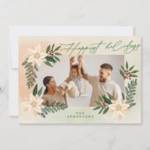 Moderne Kerst botanische Kerst Foto Feestdagenkaart (Voorkant)