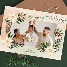 moderne kerst botanische kerst Foto Feestdagenkaart