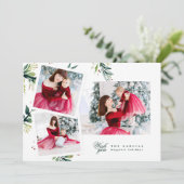 Moderne Kerst Botanische Multi foto collage Feestdagenkaart (Staand voorkant)