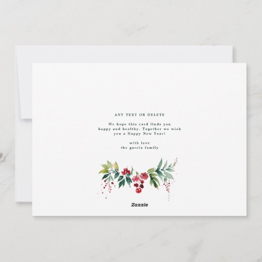 Moderne Kerst Botanische Multi foto collage Feestdagenkaart (Achterkant)