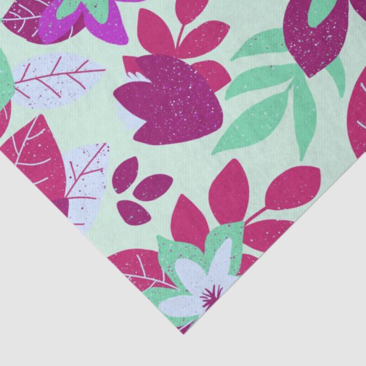 Moderne kerst Bourgondië Mint Bloemenvakantie Tissuepapier (Detail)