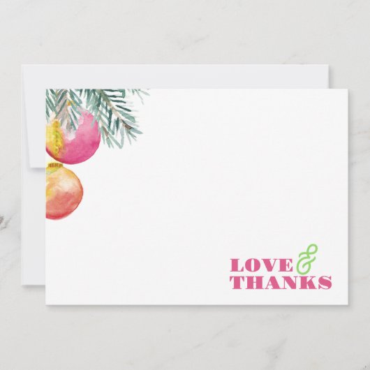 Moderne kerst briefpapier dank u Waterverf Feestdagenkaart (Voorkant)