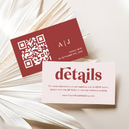 Moderne kerst bruiloft details informatiekaartje