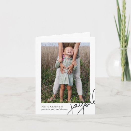 Moderne kerst collage eenvoudige vreugde foto feestdagen kaart (Voorkant)