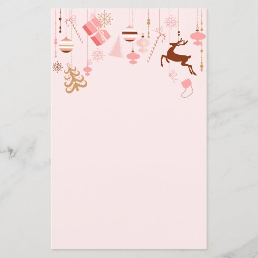 Moderne Kerst Decoratie Header Roze (Voorkant)
