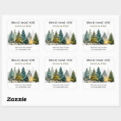 Moderne Kerst Dennenboom Kaars Label (Vel)