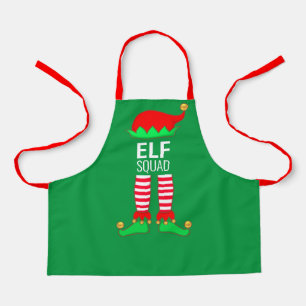 Moderne Kerst Elf Squad op groen Schort