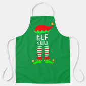 Moderne Kerst Elf Squad op groen Schort (Voorkant)