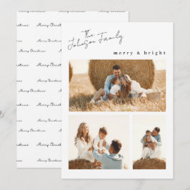 Moderne kerst en heldere kerstfamilie twee foto's feestdagenkaart