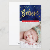 MODERNE KERST- EN NIEUWJAARSGROET in gouden schrif Feestdagenkaart (Voorkant / Achterkant)