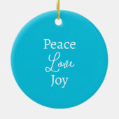 Moderne Kerst Engel Blauw Hart Custom Jaar Naam Keramisch Ornament (Achterkant)