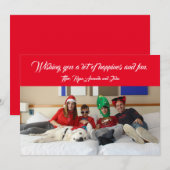 Moderne Kerst Familie Foto Vakantie Rood Feestdagenkaart (Voorkant / Achterkant)