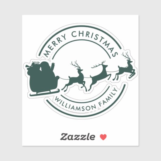 Moderne Kerst Familienaam Custom Sticker (Vel)