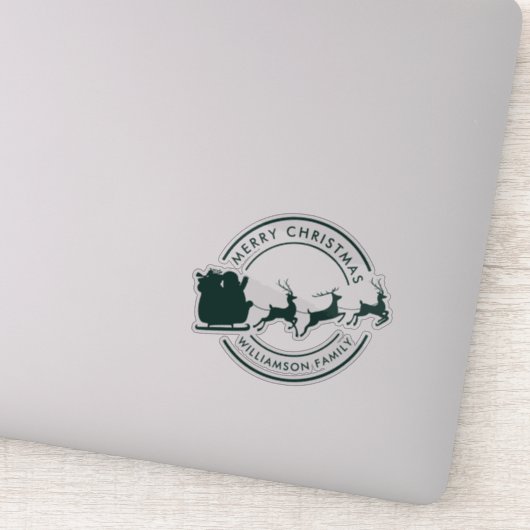 Moderne Kerst Familienaam Custom Sticker (Detail)