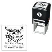 Moderne kerst familienaam retouradres  zelfinktende stempel (In situ)
