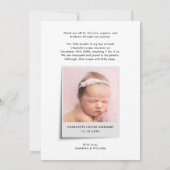 Moderne Kerst Feestdagen Baby Geboortefoto Aankondiging (Achterkant)