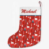 Moderne Kerst Feestdagen Polar Beer gepersonalisee Kleine Kerstsok (Achterkant)