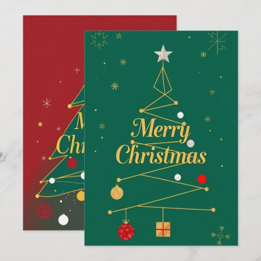 Moderne kerst feestdagenkaart (Voorkant / Achterkant)