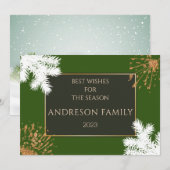 Moderne kerst feestelijke DOWNLOAD Snowy Kaart (Voorkant / Achterkant)