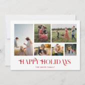 Moderne Kerst Foto Collage Feestdagenkaart (Voorkant)