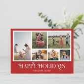 Moderne Kerst Foto Collage Feestdagenkaart (Staand voorkant)