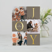 Moderne Kerst foto collage Folie Feestdagenkaart (Staand Voorkant)
