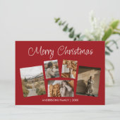 Moderne Kerst Foto Collage Kerstkaart (Staand voorkant)