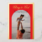 Moderne kerst foto folie Vakantie Kaart (Voorkant)