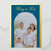 Moderne kerst foto folie Vakantie Kaart (Voorkant)