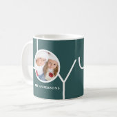 Moderne Kerst Foto Groen Koffiemok (Voorkant links)