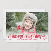 Moderne Kerst Foto Kaart Winter Doodles (Voorkant)