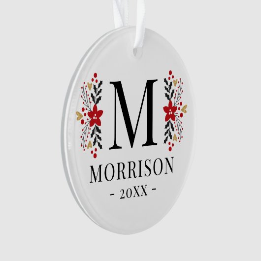 Moderne Kerst Foto Keramisch Ornament (voorkant)